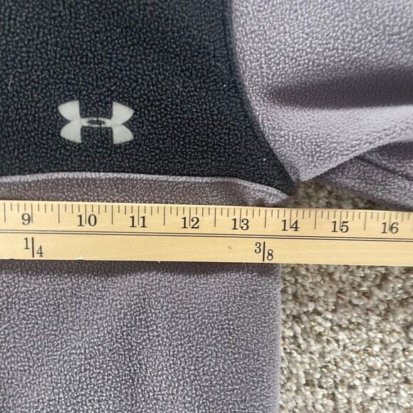Under Armour Sweatshirt Youth 5 Grey Black Quarter Zip Pullover Logo Polyester - Picture 6 of 11